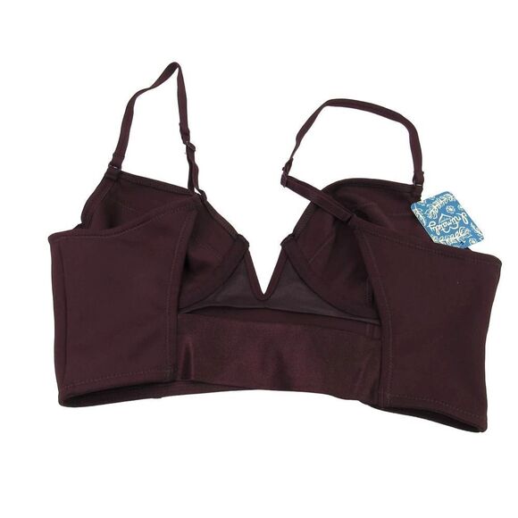 FREE PEOPLE Intimately Fp Brianna Longline Underwire Bra In Black Sugar SZ S - Picture 2 of 3